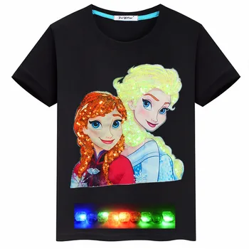 Vaikų drabužiai animacinių filmų princesė spalvinga ryškių 2020 metų vasaros medvilnės mergaičių marškinėliai trumpomis rankovėmis apvalios kaklo
