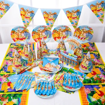 Vaikų gimtadienis prekių Mikė Pūkuotukas animacinių filmų tema nustatyti Kūdikio gimtadienio suknelė nustatyti prekių puodeliai patiekalas šiaudų staltiesė