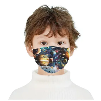 Vaikų Kaukė Vienkartinės Veido Kaukė Anti-dulkių 3Ply Ausų Linijos Kaukė 50PCS Star Astronomijos Spausdinti masque enfant mascarillas