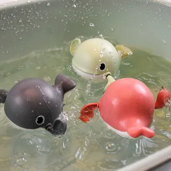 Vaikų kūdikių plaukimo maudyklų vandens pavasarį laikrodžio vonios žaislų, smulkių gyvūnų antis vėžlys banginis kiaulių pingvinas vandens purškimo