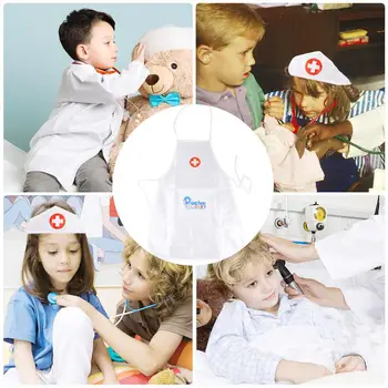 Vaikų Vaidmuo Žaisti Medicinos Uniformų Drabužių Modeliavimas Balta Lab Paltai Gydytojas Ligoninėje Fancy Dress Kostiumai Vaikams Žaisti Namuose