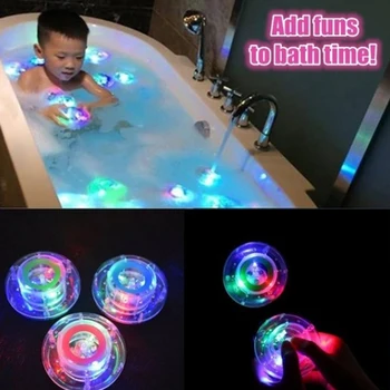 Vaikų vonios kamuolys vonia lempos plaukti vonia vandeniui spalvinga mirksi LED lempos žaislas