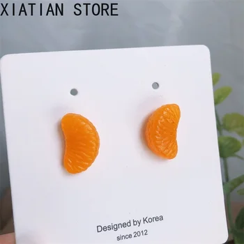 Vaisių papuošalai Moterims 2020 tendencija MIELAS auskarai Apelsinų Žiedlapių Maisto Auskarai OrangeFashion korėjos Auskarai