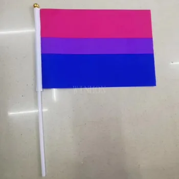 Vaivorykštė LGBT vėliava, Rankomis Mojuoja vėliava Gėjų 14x21cm, Biseksualų Įdega lyčių Visos seksualinės Vėliavas Ir Plakatus Su Vėliava Lenkai