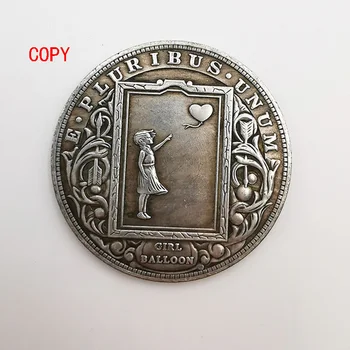 Valkata monetos meilę mergina mergina BALIONAS Morgan progines monetas, šeimos surinkimo dekoratyvinis monetos Amatų 1PCS