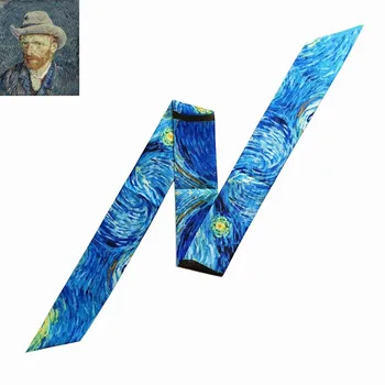 Van Gogh Aliejaus Tapybai Maišelį, Šalikai 2020 M. Naujo Dizaino Šilko Šalikas Moterims Liesas Šalikai Ponios Multi-funkcija Galvą Skara kerchief