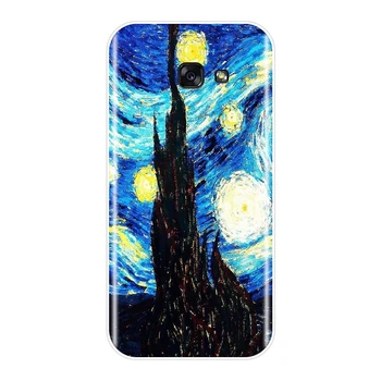 Van Gogh Atveju, Samsung Galaxy A3 A5 A7 2016 2017 2018 Silikono Minkštas Galinio Dangtelio Samsung A6 A8 Plius 2018 Telefono Dėklas