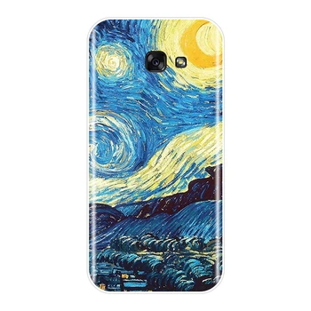 Van Gogh Atveju, Samsung Galaxy A3 A5 A7 2016 2017 2018 Silikono Minkštas Galinio Dangtelio Samsung A6 A8 Plius 2018 Telefono Dėklas