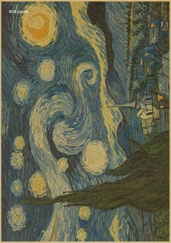 Van Gogh žinomų Naftos Tapyba/Kviečių Fieldskraft popierius/bar plakatas/Retro Plakato/dekoratyvinis dažymas