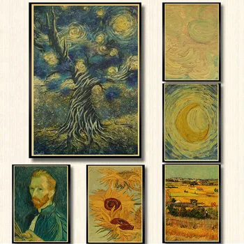 Van Gogh žinomų Naftos Tapyba/Kviečių Fieldskraft popierius/bar plakatas/Retro Plakato/dekoratyvinis dažymas