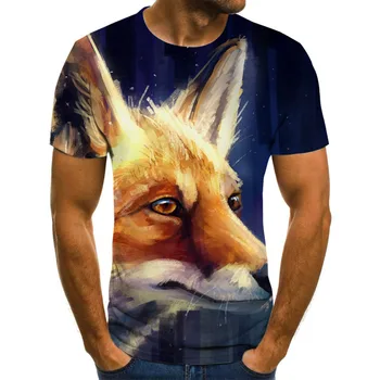 Vasaros 2020 naujas 3D atspausdintas T-shirt gyvūnų spausdinti vyriški T-shirt spausdinti laisvalaikio T-shirt O-kaklo hip-hop trumpomis rankovėmis dydis 110-6XL