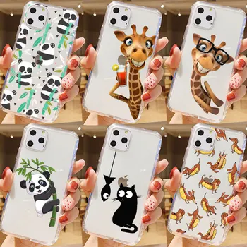 Vasaros Mielas Žirafa Dovanos Kačių, Elnių Gyvūnų Raštuotas Telefono dėklas skirtas iPhone 12 11 Pro Max 7 7S 6 6S 8 Plus X XS MAX XR SE Minkštos TPU