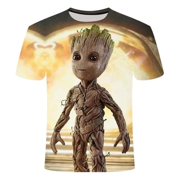 Vasaros nauja, vyriški T-shirt 3D spausdinimo superhero Groot Filmą Guardian 