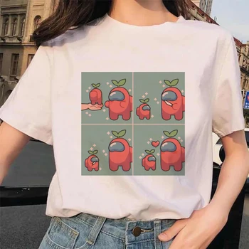 Vasaros Žaidimas Tarp Mūsų Marškinėliai Harajuku Streetwear Vaizdo Žaidimas Street Style T-shirt Juokingas Animacinių filmų Anime Marškinėlius Hip-Hop Top Tees