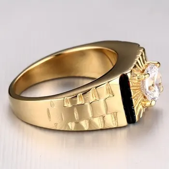 Vestuviniai Žiedai Cirkonis Aukso Nerūdijančio Plieno Papuošalai, vyriški Žiedai, Madingų Aksesuarų, Dovanų Šalis