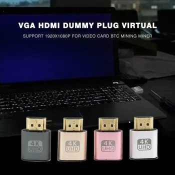 VGA, HDMI Manekeno Plug Virtualus Ekranas Emuliatorius Adapteris DDC Edid Paramos 1920x1080P Vaizdo Kortelė BTC Kasybos Miner