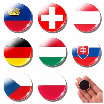 Vidurio Europos Vėliava, Lenkijos, čekijos Respublika Vengrija Vokietija Austrija Šveicarija 30MM Šaldytuvas Magnetai, Magnetiniai Lipdukai Šaldytuvas
