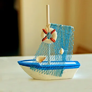 Viduržemio jūros Mediniai Modelis Laivai Micro Kraštovaizdžio Buriavimo, Žvejybos Valtis, Sodo Miniatiūrinės Figūrėlės 