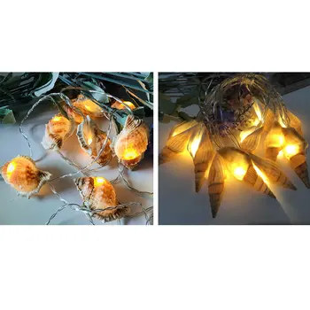 Viduržemio jūros regiono Stiliaus LED Styginių Šviesos Gamtos Sea Shell Myli Rankų darbo, Kūrybos 