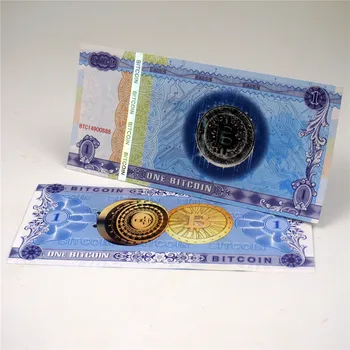 Vienas Bitcoin Pinigų Ne Valiuta Popieriaus Aukso Banknotų Anti-Fake 1 BTC Sąskaitas Kolekcionuojamų Auksas Banknotai