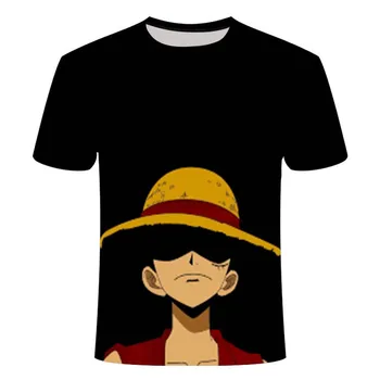 Vienas Gabalas Marškinėliai Vyrams, Moterims, juokinga 3D Atspausdintas T-shirt Cool Anime Cartoon Vasaros Atsitiktinis Luffy Viršūnes Streetwear grafinis t marškinėliai