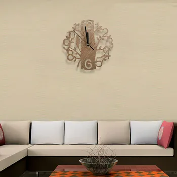 Vintage Design Medienos Sieninis Laikrodis Stilingas Namų Kambarį Kavos Parduotuvė Prašmatnus Baras Apdailos Asmenybės Tyliai Laikrodis Kvadrato Formos
