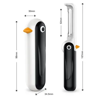 Virtuvės Reikmenys Pingvinas Formos Lankstymo Lupimo Mašina 1Pc Vaisių, Daržovių Skustukas Pjovimo Įrankiai, Nešiojamų Nerūdijančio Plieno