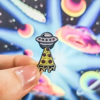 Visatos Surinkimo Emalio Pin Animacinių filmų UFO Žvaigždėtą Mėnulis Fonografo Galaxy Kosmoso Sagė Atvartas Smeigtukai Metalo Ženklelis Dovana Vaikas Draugui