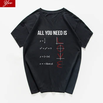 Viskas ko Jums Reikia-Tai Meilė, juokinga Atsitiktinis Marškinėlius Vyrams trumpomis Rankovėmis vasarą vyrų t-shirt Matematikos Kūrybinių medvilnės vyrų drabužiai vyrams viršūnes tee