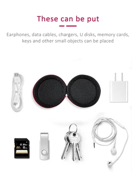 VOXLINK saugojimo Mini lengvas Užtrauktukas saugojimo Krepšys Tinka Ausinių atminties kortelės, USB flash drive, USB kabelis Visų mažų daiktų
