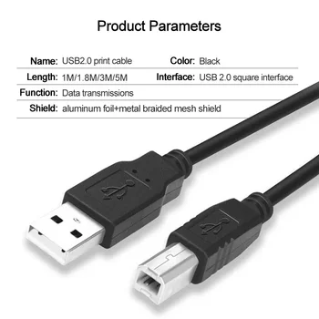 VOXLINK USB 2.0 Spausdinimo Kabelio Tipas A-B Male Vyrų Spausdintuvo Kabelis 