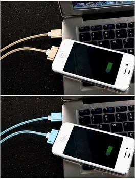 VOXLINK USB Kabelis Nailono Tinklelio greito įkrovimo kabelis iPad 1 30 pin Metalo plug Sinchronizuoti Duomenis USB Įkroviklio Laidą iphone 4 4S 3GS