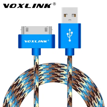 VOXLINK USB Kabelis Sinchronizuoti Duomenis Įkrovimo Kabelis 30 Pin Metalo prijunkite USB Kabelį, skirtą Apple iPhone 4, 4S, ipod, ipad 2 3 telefono įkrovimo kabelis