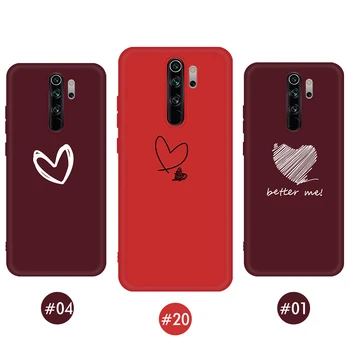 Vyno Raudona Modelio Atveju Redmi 7, 7A 6A K20 Pastaba 8 7 5 6 Pro Mielas Širdies Padengti Xiaomi Mi 9T Pro 9 SE 8 A2 A3 Lite CC9 E CC9E