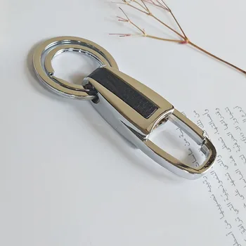 Vyrų Naujas Sidabro Spalvos Key chain mados Dvigubą žiedą Atskirti savo namų ir biuro raktus Moterų Žavesio Automobilio raktų Žiedas-Geriausia Dovana