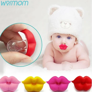 WARMOM Red Kiss Lūpų Kūdikio Žindukas Naujas Kūdikio Žindukas 1PC Juokinga Minkšto Silikono 0-3 Metų Saugu iš netoksiškų Medžiagų Kūdikio Burnos Priežiūros