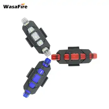 WasaFire Dviratį, Dviračių Reikmenys, Lengvųjų 5 LED USB Įkrovimo Dviračių Žibintų Nešiojamų užpakalinis žibintas Galinis Saugos Įspėjimas Baterija