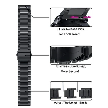 Watchband Rinkinius, skirtus Samsung galaxy žiūrėti aktyvios 2 40mm 44mm juostų 20mm Nerūdijančio Plieno Metalo apyrankę ant riešo dirželis active2 3
