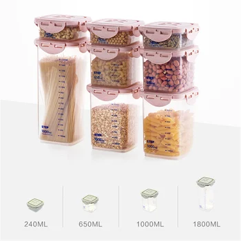 WBBOOMING Sveikas plastikinę Dėžutę, Maisto produktų Laikymo Dėžutės Saugojimo rezervuarus, Hermetiški Plastikiniai Konteineriai Sandarūs Skardinės Šiurkščiavilnių Grūdų Grūdai