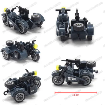 Ww2 Moto Karinės Trijų Raundų Motociklo Ss Vokietijos Įrankių Automobilių Armijos Duomenys Transporto priemonės Christma Dovana Su Kitais Blokai Žaislas