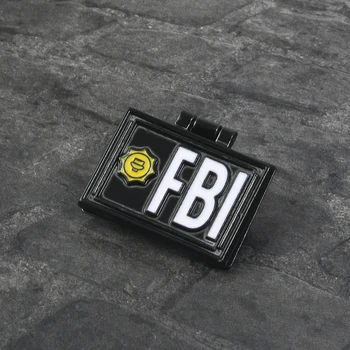 X-Failus FTB Fox Mulder ID Kortelės Sagės Emalio Atvartas smeigtukai, segtukai, Emblemos Animacinių filmų Papuošalai, Sagės Pin