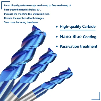 XCAN CNC Pabaiga Malūnas 1pc 1-12mm Mėlyna Padengtas 3 Fleita Karbido Pabaigos Mills Spiralės Maršrutizatorių, Tiek Aliuminio Pjovimo Frezavimo Cutter