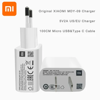 XIAOMI Maitinimo Adapteris MDY-09-EK/EW ES MUMS 80CM Mikro USB / 1M C Tipo Duomenų Kabelis Sienos Kroviklis palaiko Visus Micro USB Mobiliųjų Telefonų