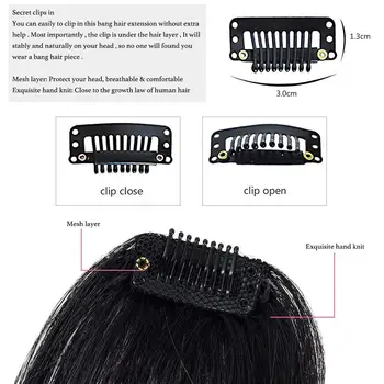 XINRAN Įrašą Plaukų Kirpčiukai Hairpiece Sintetinių Netikrą Bang Plaukų Gabalas Įrašą Plaukų Pratęsti Oro Kirpčiukai Klipą Kirpčiukai Juoda Ruda