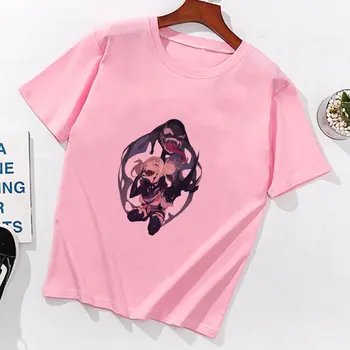 Yandere Himiko Toga Kawaii Print T-shirt Otaku Vasaros trumpomis Rankovėmis Moterims Drabužių Harajuku Japanses Stiliaus Anime Mergina Rausvos spalvos Marškinėliai