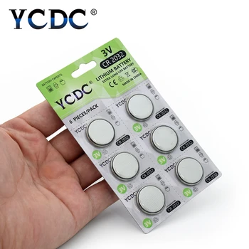 YCDC 12PCS/2cards CR2032 DL2032 CR 2032 KCR2032 5004LC ECR2032 Mygtuką Ląstelių Monetos 3V Ličio Baterija Žiūrėti Pedometer LED Šviesos