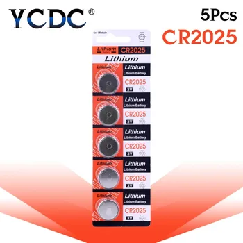 YCDC Originalus žiūrėti cr2025 Mygtuką baterija 3 voltų ličio monetos cell baterijos ecr2025 br2025 2025 kcr2025 urmu 5vnt pardavimas