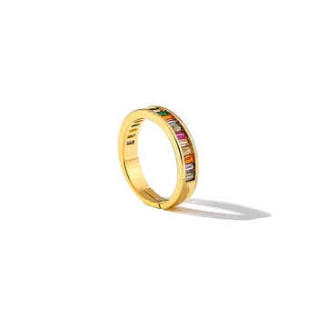 Yhpup Mados Multi-Color Moterų Atidaryti Žiedai Šviečia CZ Vario Žavesio Aukso Žiedus Mergina, Moteris Vestuves Pareiškimą Papuošalai Naujas