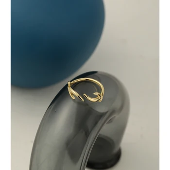 Yhpup Minimalistinio Lapai Atidarymo Žiedas Moterims Vario Papuošalai 14 K Aukso Padengtą Paprasta Piršto Stilingas Žiedas бижутерия для женщин