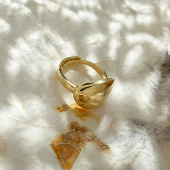 Yhpup Pareiškimą, Geometrinis Reguliuojamas Žiedas Moterims Aukso Metalo Tekstūros Žiedas Priedai Anillos Mujer Šalis, Dovana, Papuošalai 2020 m.